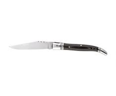 Ausonia - Coltello da tasca tipo Languiole, lama inox, manico inox con inserti in micarta Cm 21,5