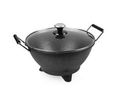 Princess Stir-Fry 162389 - Wok elettrico, 1400 Watt, 7 litri, diametro 35 cm, termostato regolabile con rivestimento in marmo, nero