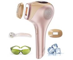 Epilatore Luce Pulsata IPL con la Funzione di Raffreddamento a Ghiaccio, 600.000 Flash Permanente Professionale Dispositivo di Epilazione, per Viso, Corpo, Schiena, Gambe, Bikini