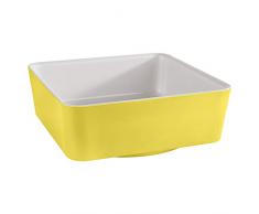 Ciotola APS Happy Buffet, Ciotola, ciotola quadrata da buffet, ciotola in melamina, bianco/blu, 20 x 20 cm, altezza 7 cm, per 1,5 litri di capacità