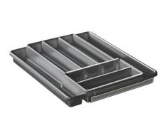 Rotho 1752508812, portaposate Domino, 7 scomparti, Inserto cassetto variabile per posate, Plastica, Colore: Antracite