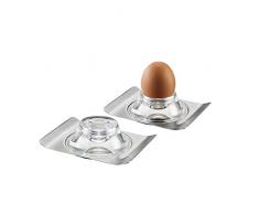 Gefu ge33640 Set di 2 portauova, Acciaio Inossidabile, Acciaio Inox, 12,3 x 9 x 3,2 cm