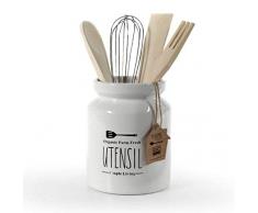 GICOS IMPORT EXPORT SRL Poggiamestoli Porta mestoli Utensili Cucina in Ceramica Home 12 * 12 * 15 cm 784835
