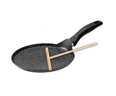 STONELINE - Crepiera con posate, 25 cm, adatta a piani cottura a induzione, in alluminio, colore: Antracite