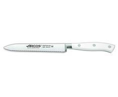 Arcos Serie Riviera Blanc - Coltello Pomodoro Coltello Verdura - Acciaio Inossidabile Forgiato Nitrum 130 mm - Manico Polioxymetilene (Pom) Colore Bianco