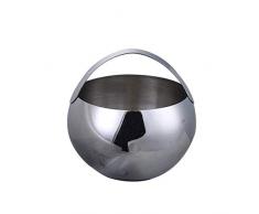 KAOROU Benna di ghiaccio portatile a sfera in acciaio inox, secchio di champagne, refrigeratore for bottiglie, secchiello for ghiaccio in acciaio inox (Size : 12.5 * 15 * 15CM)