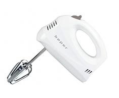 BEPER BP.304 Sbattitore Elettrico e Mescolatore, 150 W, 70 Decibel, ABS/Acciaio Cromato, 5 velocità, Bianco Tortora