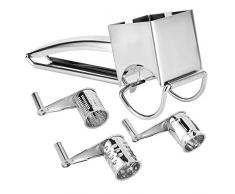 Grattugia Rotativa per Reggiano,Grattugia per Formaggio in Acciaio Inox,Grattugia per Formaggio con Manovella,Grattugia per Parmigiano con 3 Tamburi Rotanti Intercambiabili Manuale