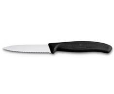 Victorinox 6.7633 Swiss Classic - Coltello da cucina, spelucchino a punta, acciaio inossidabile, 19 cm, Nero