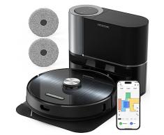 Proscenic M9 Robot Aspirapolvere Lavapavimenti 4500Pa Doppio Panno Rotante,Navigazione LiDAR, 5 Mappe Smart, Svuotamento Automatico,Controllo Vocale,IFTTT/Siri/Alexa/App per Pulizia Domestica Efficace