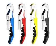 Confezione da 4 Gavatappi,Set di Cavatappi,Cavatappi per Vino in Ferro Pesante al Carbonio Aggiornato,Strumenti da Cameriere per Camerieri di Ristoranti,Sommelier,Baristi,Bar