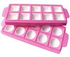 ZHOUHON Stampo 2 Pezzi Per Ravioli Tondi, Stampo Per Ravioli Italiani, Utensile Per Pasticceria, Stampo Per Gnocchi, Per Fare Ravioli