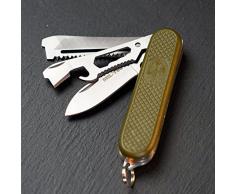 TS Knife Coltello da tasca dellesercito spagnolo OD | Strumento multifunzione per avventure della fauna selvatica, campeggio, allaperto, picnic, esploratori, campi