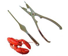 DZR Set Pinza e scavino per crostacei, Aragosta e Frutti di Mare