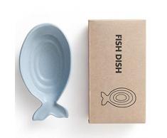 YUWANW Piattini con Piattino A Forma di Pesce Piatto in Ceramica Piatto con Merendine Piatto con Salsa di Aceto Multifunzione M, C