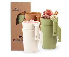 Chililon Tazze plastica, Bicchieri plastica, per cocktail, campeggio, riutilizzabili, 6 pezzi, 350ml, tazza di caffè, succo, birra, lavabile in lavastoviglie