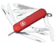 Victorinox, coltellino svizzero Midnite MiniChamp (18 funzioni, luce LED, penna), rosso