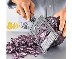 Affettaverdure multiuso in acciaio inox, 3 in 1 manuale per cibo tritatutto grattugia taglierina verdure utensili da cucina