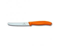Victorinox SwissClassic Coltello Tavola Ondulato, Acciaio Inossidabile, Arancio