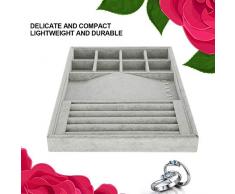 Salmue Vassoio di visualizzazione Anelli, Scatola multivendola in Velluto, Scatola Pendente con Ciondolo Anello portagioie Contenitore (Velluto di Ghiaccio)