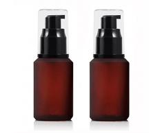 2 PZ 60ML Upscale Vuoto URefillabile Vino Rosso Pompa di Vetro Stampa Bottiglia Cosmetica Make Up Olio Crema Emulsione Jar Bottle Storage Container