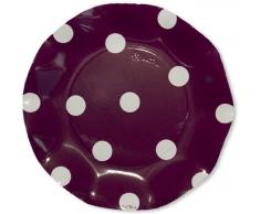 piatti piccoli prugna pois bianchi 10pz