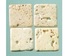 MosaixPur 10 x 10 x 4 mm, 200 g, 205 pezzi piastrelle a mosaico, in pietra naturale, colore: panna/marrone