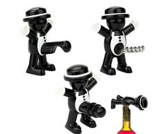 EQLEF Apribottiglie Divertenti, Set Regalo per apribottiglie Tappo per Vino Rosso Apribottiglie per Birra per la Festa in casa Bar dellhotel Regalo per Gentiluomo Confezione da 3