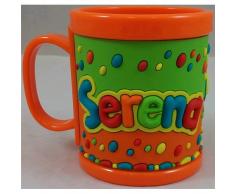 TAZZA IN PLASTICA CON NOME SERENA A RILIEVO - JT085