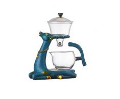 RORA Set di teiera in vetro Set da tè pigro automatico magnetico rotante Kungfu Teiera resistente al calore Set