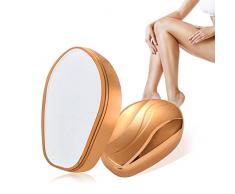 FQQF Epilatore Indolore,Pietra Depilatoria,Depilatore di Cristallo,Riutilizzabile Epilatore Nano Cristalli,Strumento di Depilazione per Gambe,Braccia e Schiena (Oro)