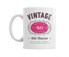 Tazza da caffè vintage per 80° compleanno, idea regalo per donne