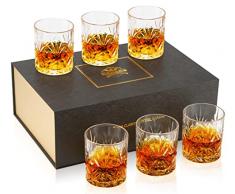 KANARS Bicchieri da Whisky, Bicchiere da Cocktail Cristallo, Regali di Compleanno Unici per Marito Nonno Papà Lui Fidanzato, Bellissimo Regalo, Set di 6 Pezzi, 300 ml