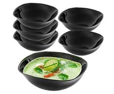 KADAX Ciotola in vetro nero, 17,5 x 17,5 cm, set di ciotole, ciotola per cereali, ciotola per insalate, zuppe, antipasti, frutta (nero/6 pezzi)