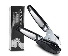 O-Kinee Apriscatole Manuale, 3 in 1 Apriscatole e Apribottiglie in Acciaio Inossidabile apriscatole, e Ergonomico Manopola, Pinza Apritutto, Acciaio Inossidabile Nero
