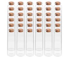 BELLE VOUS Set Barattolini Vetro Piccoli con Tappo Sughero (36pz) - Bottigliette Vetro 50 ml - Barattolo Vetro Tappo Sughero Ermetico - Barattoli Porta Spezie, Bomboniere e Marmellata