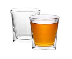 INTIRILIFE 2X Bicchiere da Whisky ´Vintage´ in Cristallo Chiaro – Tazza Vecchio Stile Whiskey nel Design della Scultura Design Lavabile in lavastoviglie - Whisky Scotch Bourbon Vetro per Uomo