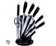 Pradel Excellence, Blocco di 5 coltelli da Cucina, incl. acciaiolo e Forbici, Nero (Schwarz)