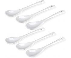 6 pezzi cucchiaino per uova in porcellana cucchiaino per uova bianche cucchiaino da tè cucchiaino per servire cucchiaino da caffè