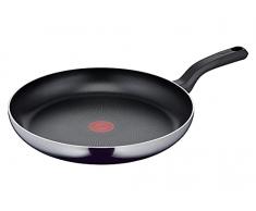 Tefal D52608 Resist - Padella 32 cm, con rivestimento antiaderente in titanio, indicatore di temperatura, facile da pulire, tecnologia Flame Protect, colore nero