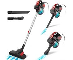 INSE Scopa Elettrica con Filo, Aspirapolvere Senza Sacco, 18kPa 600 W, con Cavo 6m, 3 in 1, per Pavimenti Duri e Peli di Animali Domestici
