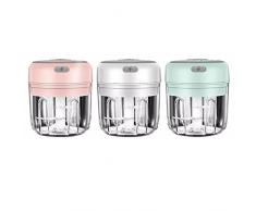 Mini trita aglio elettrico, tritatutto portatile per verdure, tritaaglio, trita aglio, trita aglio, ricarica USB, affettatrice da cucina per verdure, pepe, zenzero, noci e cipolle (Rosa, S(100ml))