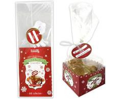 Set confezionamento per articoli di pasticceria, base + sacchetto, 6 pezzi, per biscotti, cioccolatini, praline - scatola, bustine