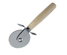 Rotella Tagliapizza in Acciaio Inossidabile con Manico in legno Cm 18 diametro lama 6,5 cm