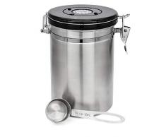 Grannys Kitchen Barattolo Ermetico per caffè in Acciaio Inox - Recipiente con Cucchiaio Dosatore Incluso - Contiene Fino a 500 gr di Chicchi di Caffe