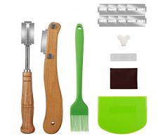 Jooheli Taglierino per Pane, Lama Pane Coltello da pane Coltello Pane Bread Lame con 10 Lame in Acciaio Inossidabile per Cuocere per pane o pane