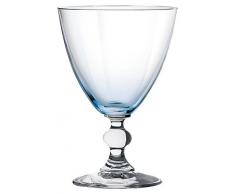 H&H Home Confezione 6 Vetro Splendor Cielo Acqua Cl25 Calici Vino Arredo Tavola, Blu, 25 cl