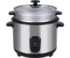 Cuoci riso a Vapore Jasmine Melchioni Family, Capacita’ 1,8L, Pentola interna antiaderente, Coperchio in vetro temperato, Vassoio per cottura a vapore, Spegnimento automatico, Misurino, Cucchiaio