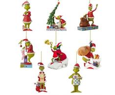 Decorazioni natalizie Grinch, ornamenti Grinch appesi in acrilico piatto per albero di Natale, divertenti decorazioni natalizie per bambole verdi per feste a casa