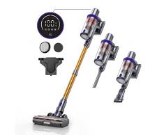 Laresar Aspirapolvere Senza Fili 400W/33000pa Scopa Elettrica Senza Fili Potente con Display Touch Autonomia 50 Minuti, Anti-Avvolgimento Aspirapolvere Senza Fili, Pulizia dei Bordi, 1.5L【Elite 3】